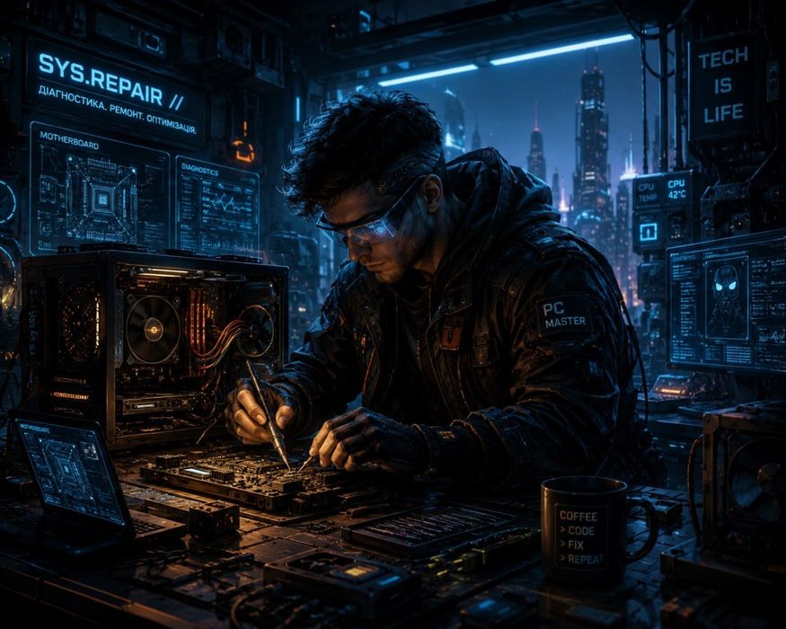 Комп'ютерний майстер Люстдооф (Чорноморка): ремонт ПК, налаштування Windows