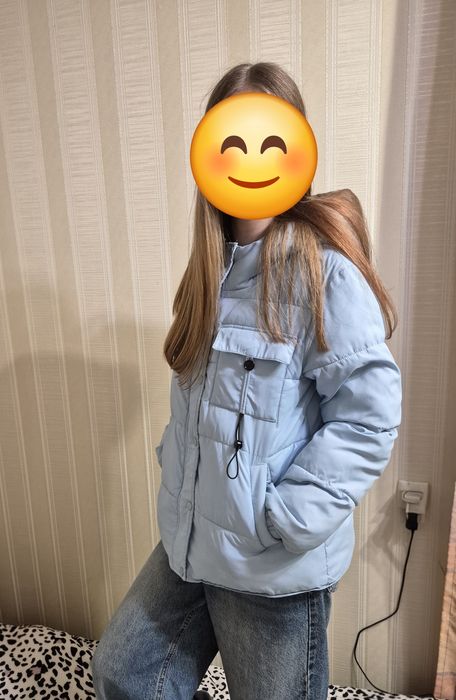 Куртка для дівчинки весна-осінь, на 13 -15років, голуб.кольору