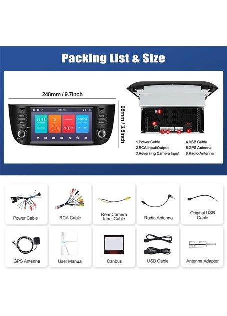 Штатна автомагнітола для Fiat Punto 2010–2016 Linea Android 13 1/32 Гб