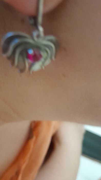 Красивые серебрянные серёжки с розовым камнем. Ретро