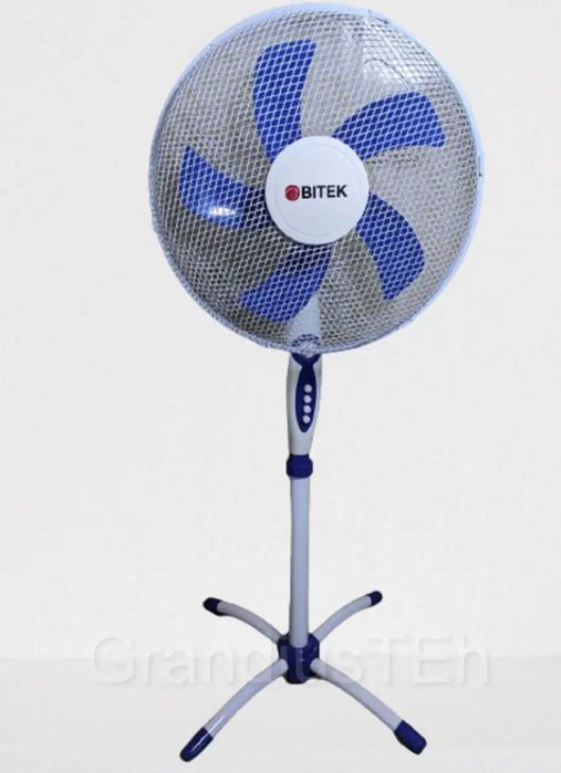 Вентилятор напольный BITEK BT-1630 40см 100Вт 5 пластиковых лопастей Вентелятор підлоговий вінтелятор