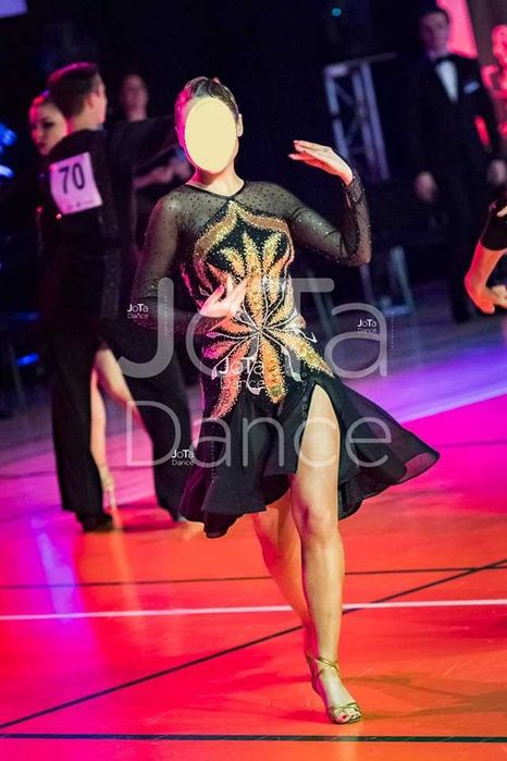 sukienka do LA, do łaciny, zdobiona BAS, taniec towarzyski