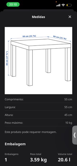 Mesa de apoio LACK (IKEA)