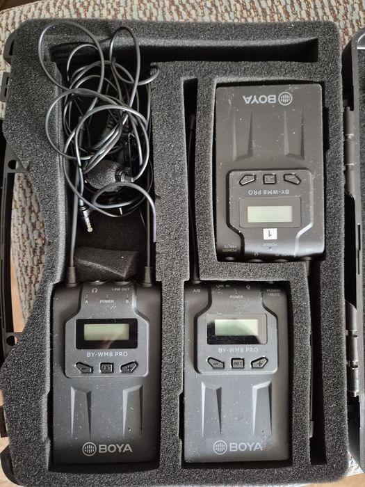 Sistema Microfones Sem Fios BOYA BY-WM8 Pro-K2 (2 TX + 1 RX) + Mala Rígida