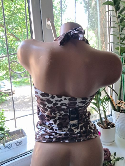 Майка леопард верх купальника танкини на поролоне Next