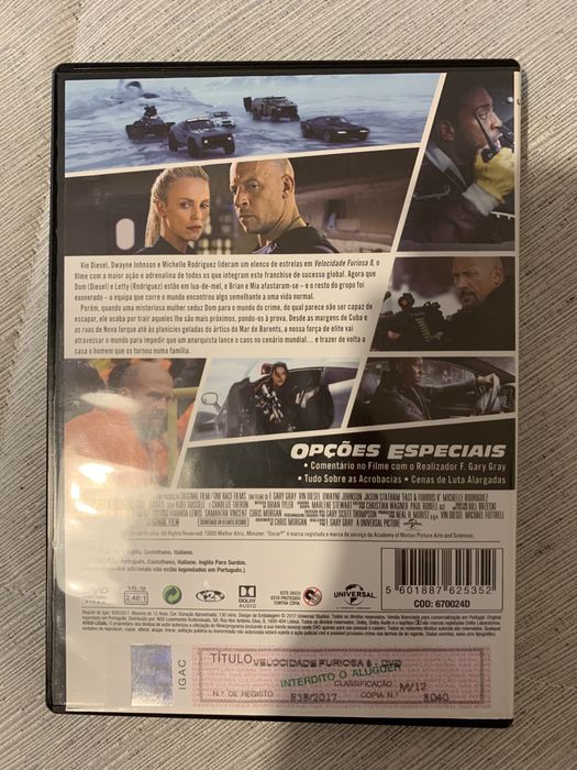 Filme DVD Velocidade Furiosa 8
