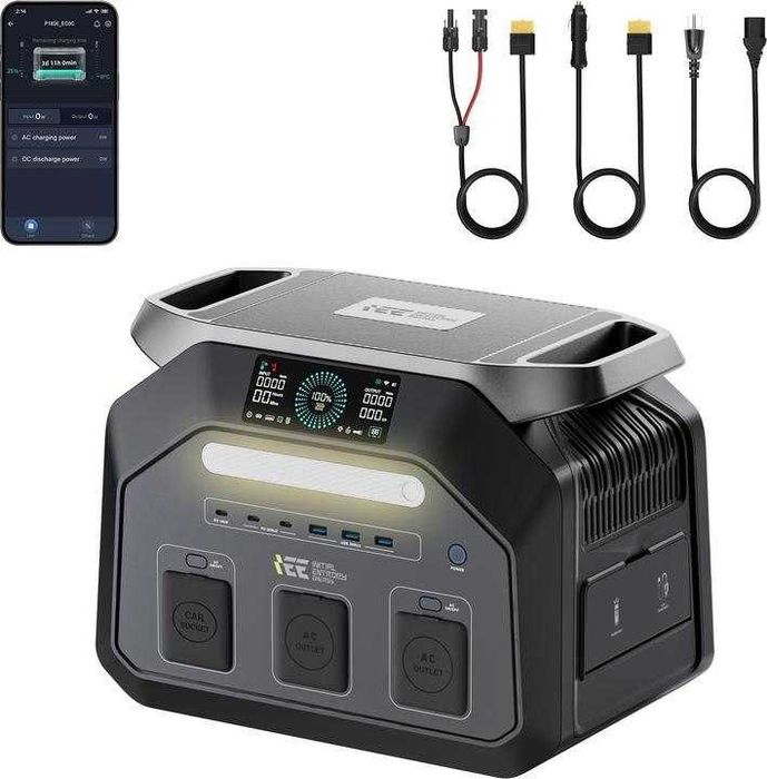 Портативна зарядна станція IEETek P1800 1800 Вт 1024 Вт год LiFePO4, чистий сінус, ДБЖ..  94% ККД! Бестселлер 2026 р.  В наявності.