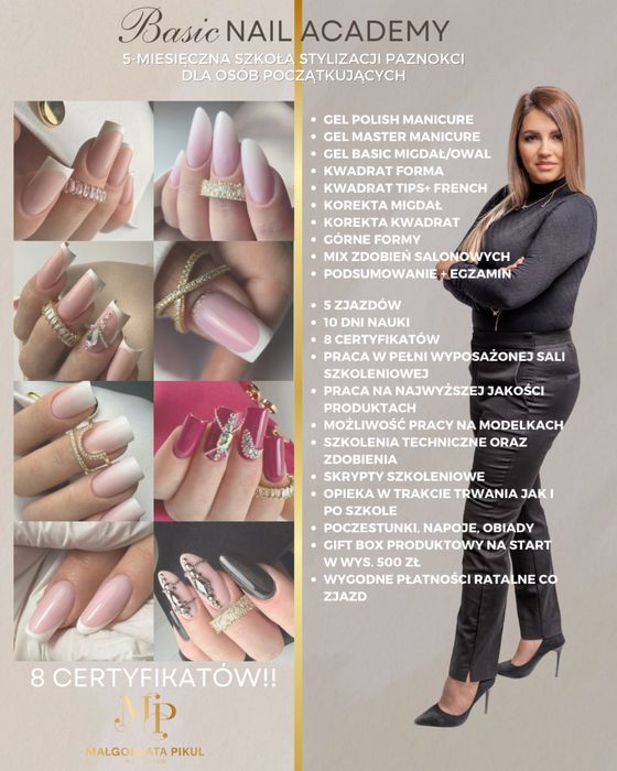 Akademia 5 m-cy / kurs / szkolenie paznokci