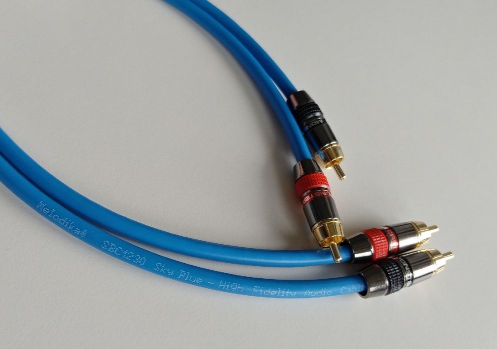 Melodika SBC1230 Sky Blue 2x RCA 0.5m Interkonekt