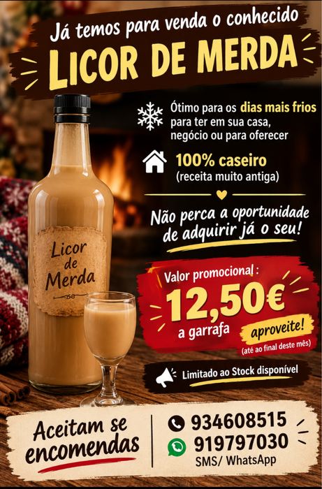 Licores caseiros e brigadeiros caseiros