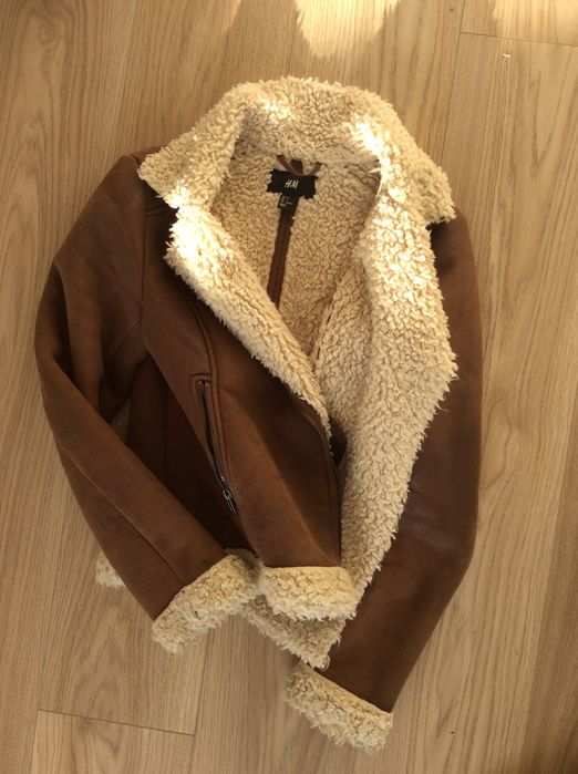 Дубленка, Куртка-авіатор H&M 36 (XS–S), еко-овчина, дублянка тепла