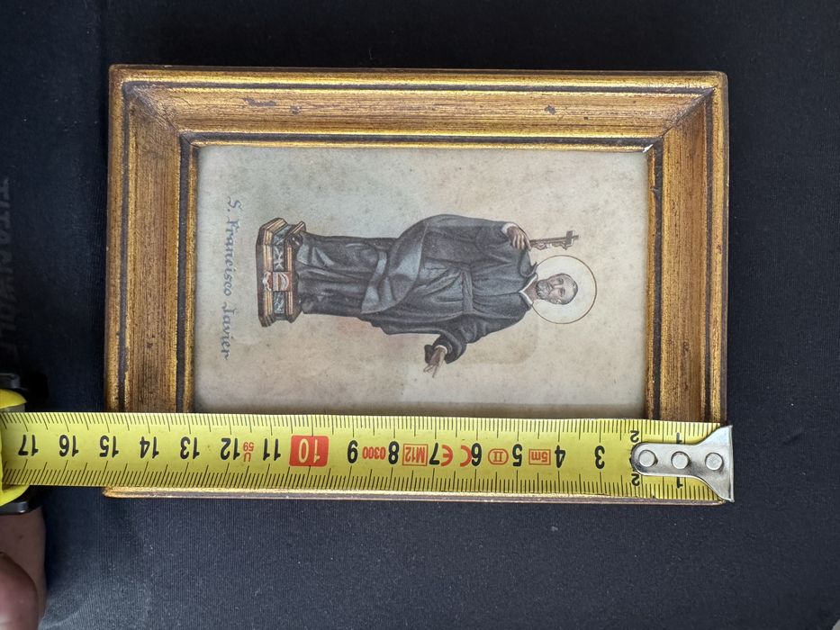 Moldura talha dourada antiga S.Francisco Javier