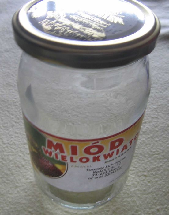 Słoiki po miodzie 0,9l z nakrętkami