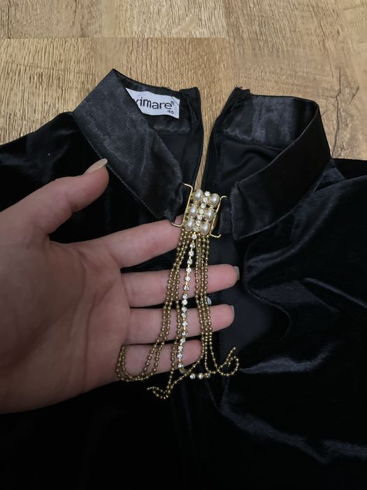 Чорна бархатна кофта | розмір S/XS