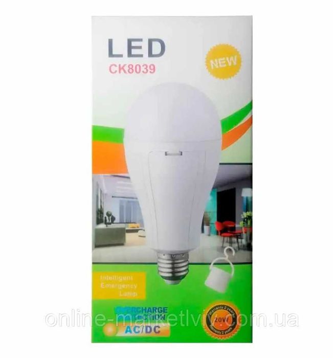 Лампа светодиодная аккумуляторная CK8039с крючком для дома и кемпинга