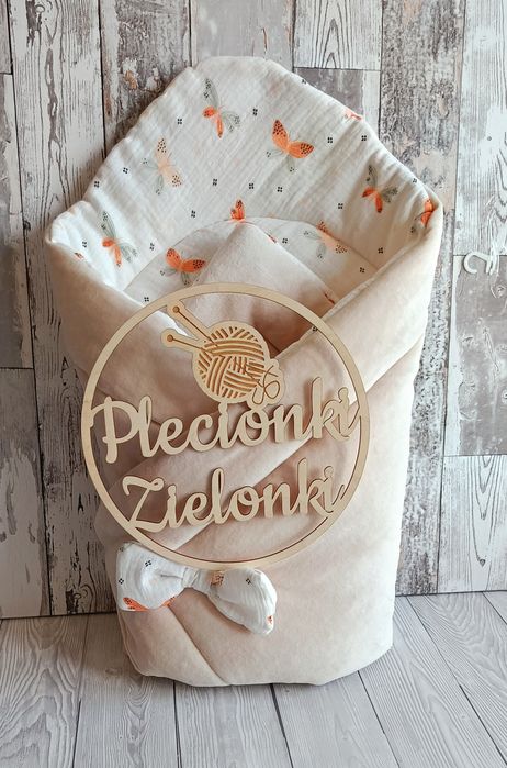 Muślinowy rożek, otulacz, becik niemowlęcy