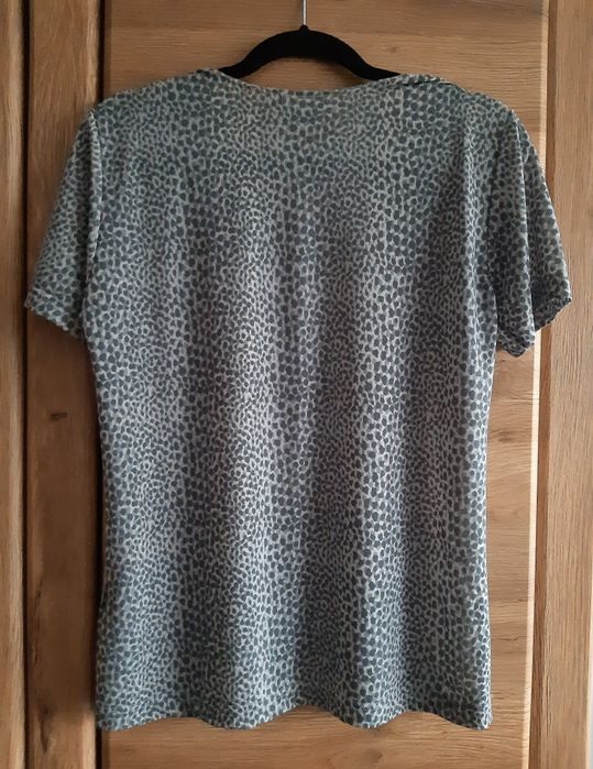 Damska bluzka z krótkim rękawem, panterka, Woman Collection, rozm. L
