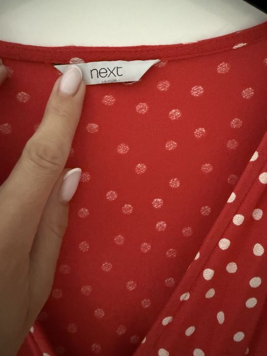Sukienka w groszki czerwona S M wiskoza Next super stan
