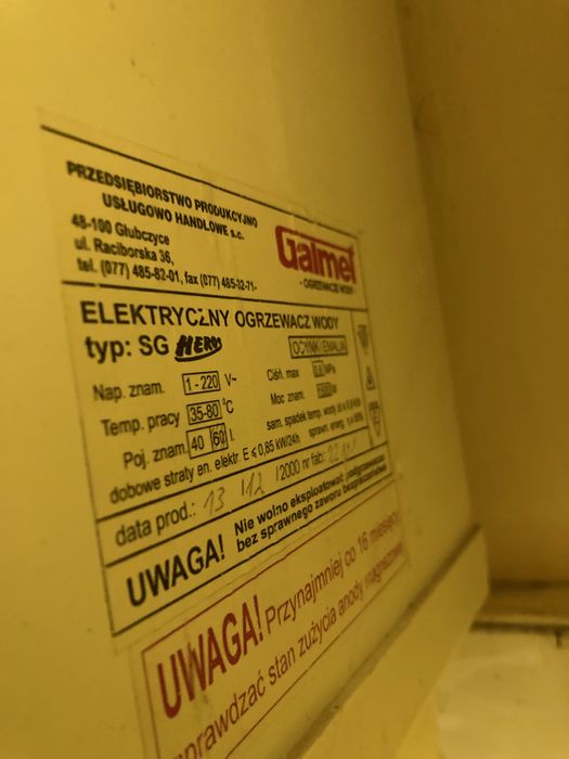 Elektryczny ogrzewacz wody bojler Galmet Heros