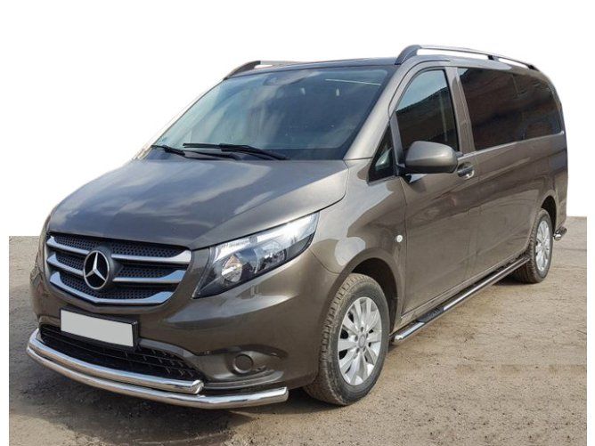 Передній захист ST014 (нерж.) для Mercedes Vito V-class W447 2014- рр. Нержавіюча сталь