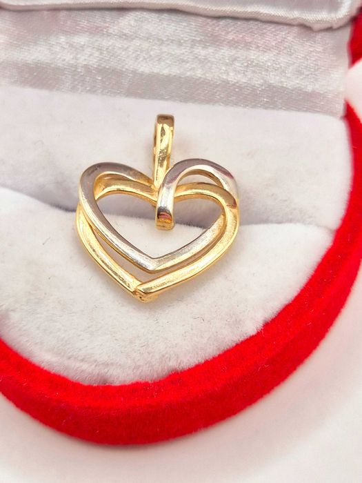 Złota zawieszka Serce 585 (14K) Serduszko Dwa Serca