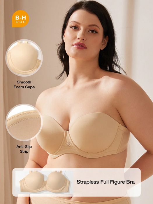 Biustonosz Usztywniany Z Fiszbinami Beżowy Shein 90E