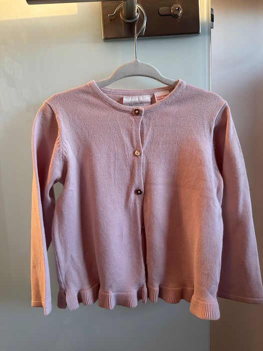 Sweterek Zara dziewczęcy róż kardigan 92