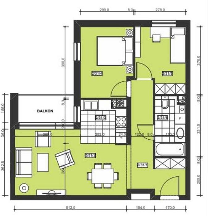 Mieszkanie 62,29 m2 w nowym budownictwie!