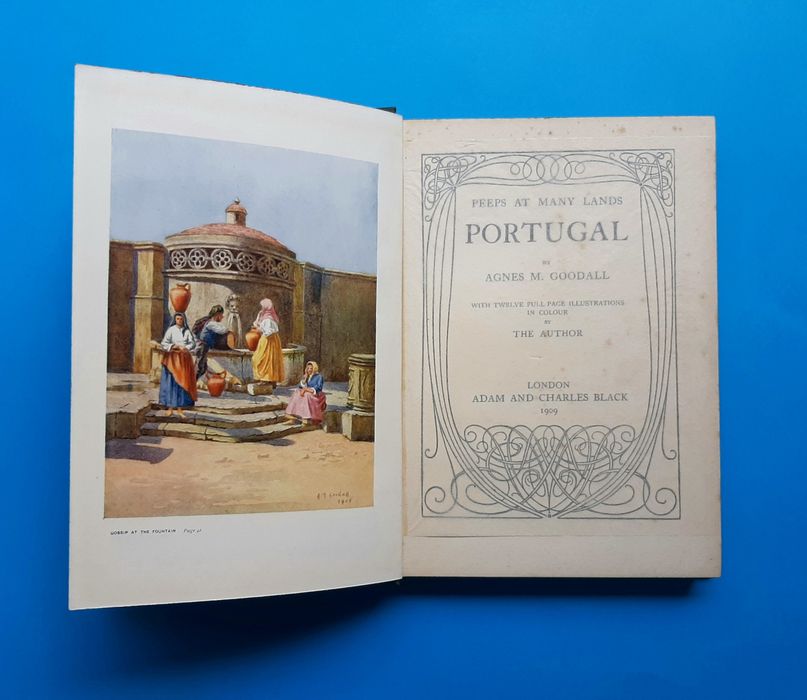 Peeps at Many Lands: Viagem a Portugal c/12 Gravuras Cores 1909 Raro