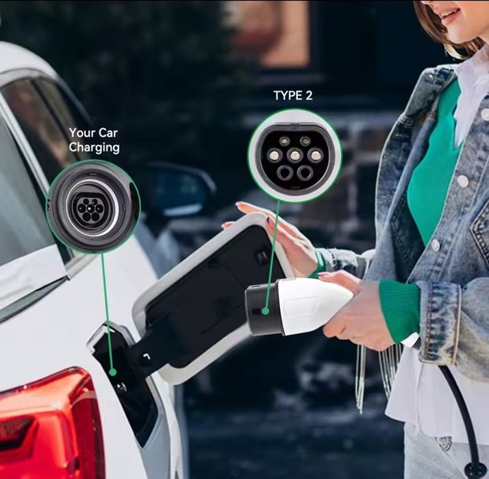 Зарядний пристрій IPENGEN 32A 7kW Type 2 Ev charger для електромобілів ЄВПОПА, регулювання струму 8-32A зарядка