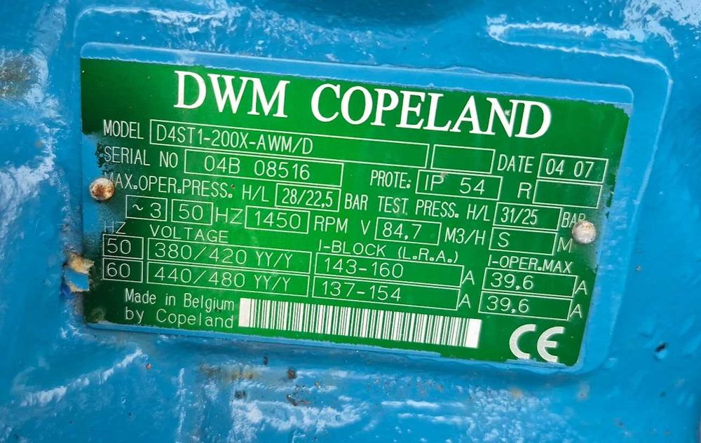 Sprężarka chłodnicza COPELAND D4ST 1-200X-AWM/D 84,7 m3/h 9 kW