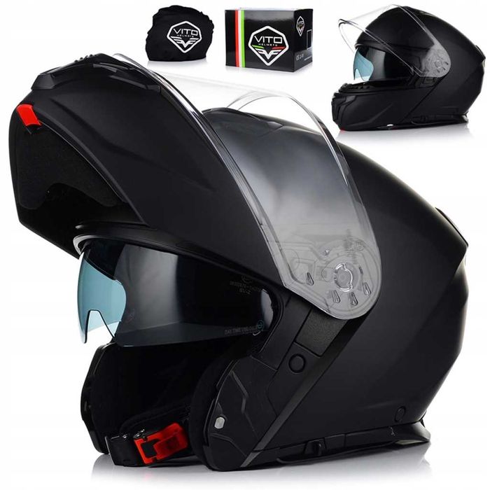 Kask szczękowy z blendą przeciwsłoneczną VITO Prato Podnoszona szczęka S-XXL - Nowy