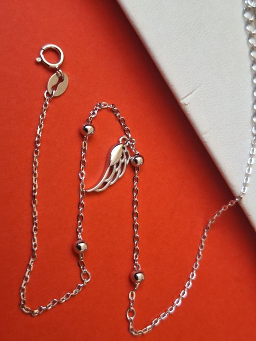 Srebrna bransoletka  na nogę  pr.925