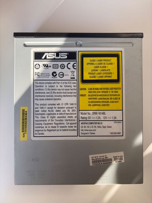 Nagrywarka DVD asus DRW-1814BL z taśmą ATA