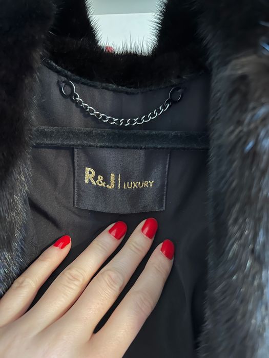 R&J Luxury luksusowa kurtka futro z kapturem z norek M/L nowa 2000Euro