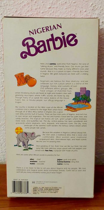 Barbie negra de coleção - nigeriana 1989