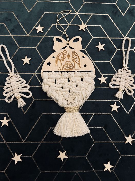 Recznie wyplecione ozdoby na choinkę prezent na świeta