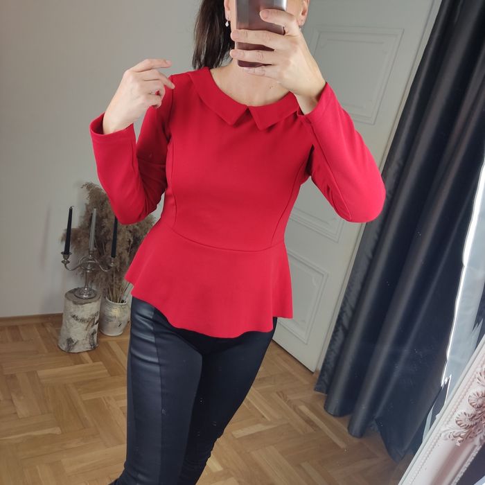 Bluzka z baskinką i kołnierzykiem XL XXL