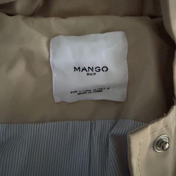 Плащ тренч Mango Suit бежевий з капюшоном, розмір S-M