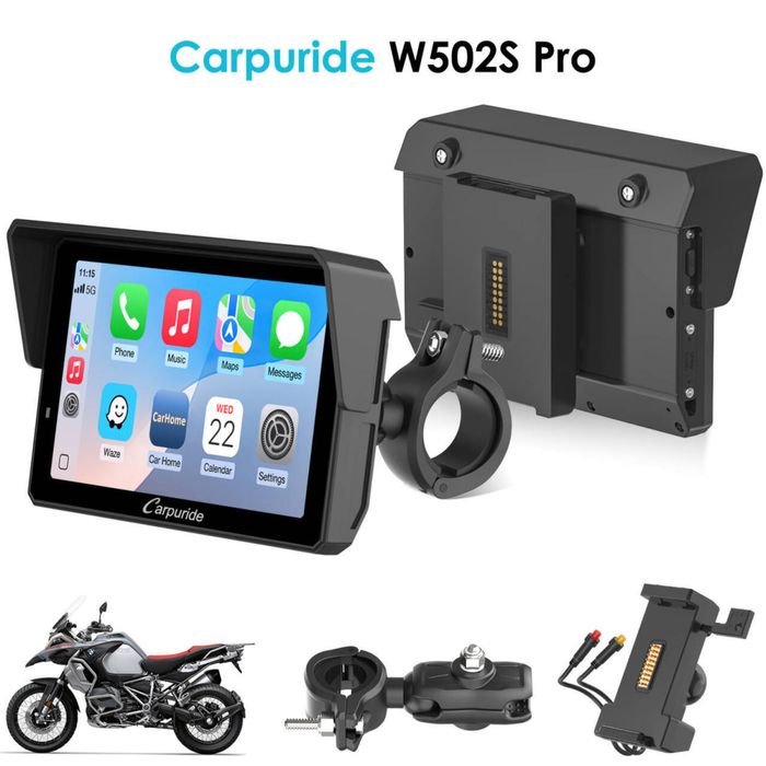 Carpuride W502S Pro - Carplay / Android Auto para Moto 5”