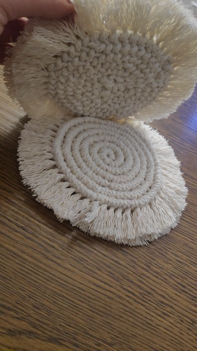 Podkładki pod kubek BOHO z makramy KOMPLET