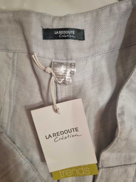 Calças de linho azul La Redoute