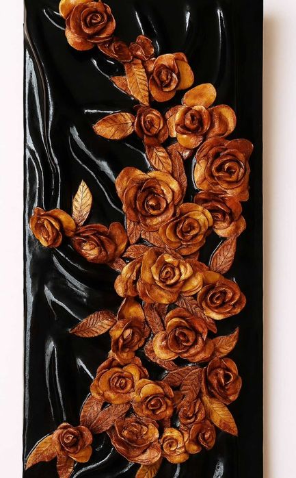 Quadro decorativo em relevo com flored