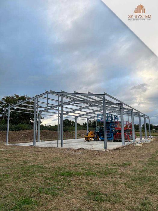 Hala 392 m2 stalowa magazyn warsztat płyta konstrukcja garaż SK SYSTEM