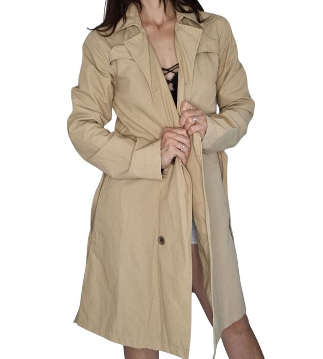 Beżowy płaszczyk trencz lmtd rozmiar s 36