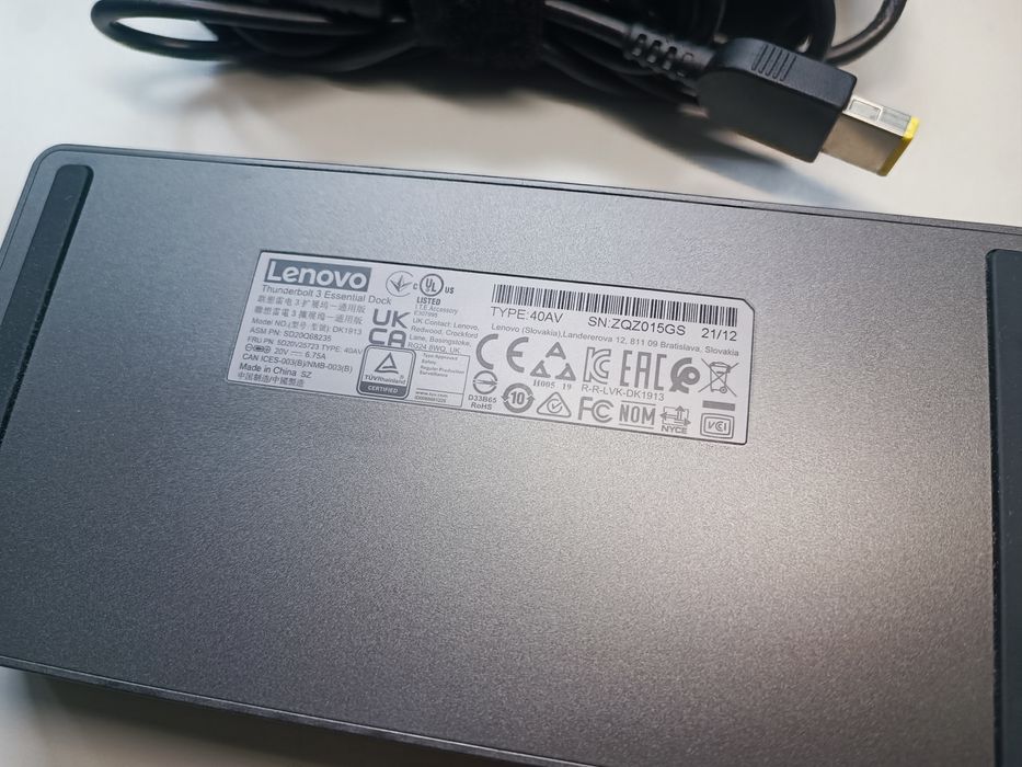 Lenovo Thunderbolt 3 Essential Dock (Model: 40AV)