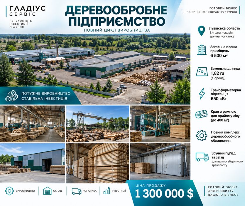 Продаж деревообробного підприємства