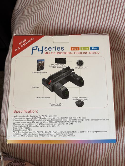 Suporte para PS4 com ventilaçao e carregamento de comandos