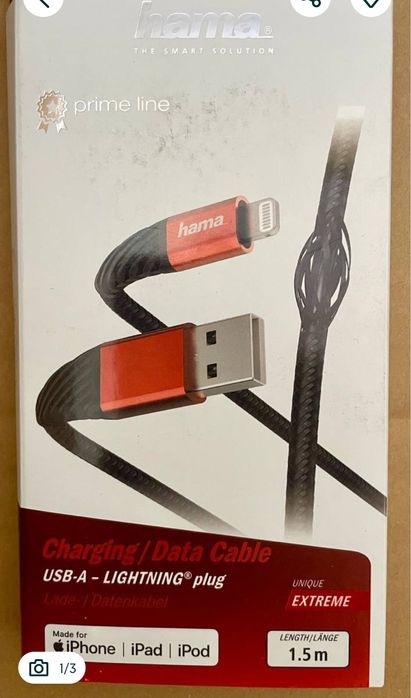 Kabel USB -A Lightning Hama 1,5 m