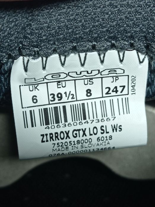 Трекінгові кросівки Lowa Zirrox Gore-tex 39,5р.